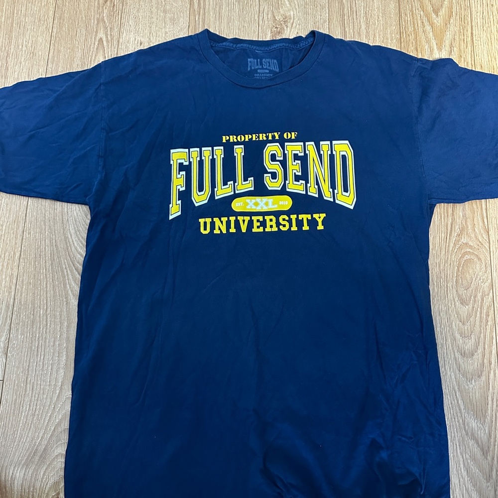Full Send University Navy Blue Tee